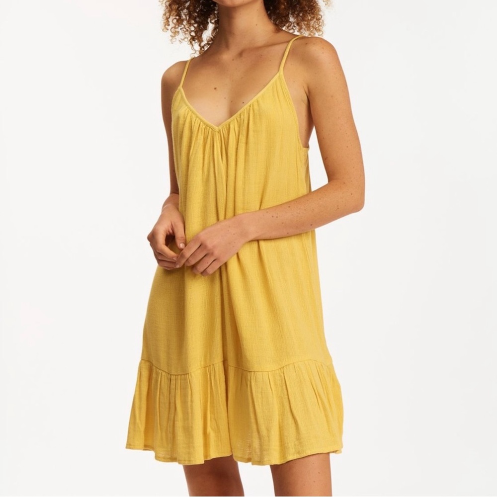 Billabong Babydoll Dress Cover-Up Yellow Size Medium NWT